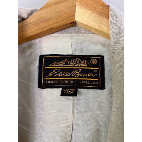 Men’s Tan Linen Eddie Bauer Suit Blazer 42 - Picture 3 of 8